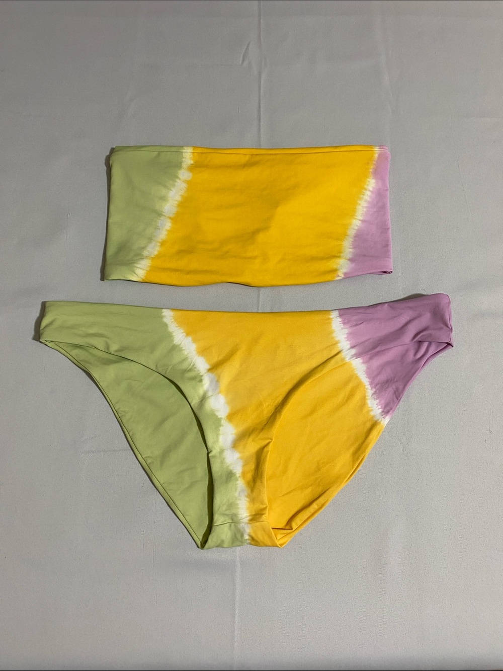 L*SPACE BEACH WAVE Color Block Bikini Set Women's Size XL